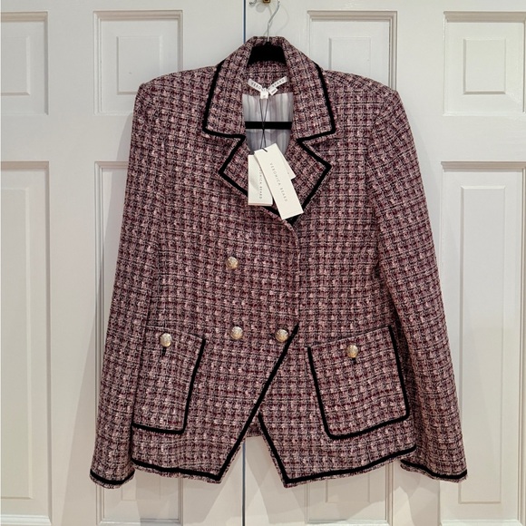 Veronica Beard Jackets & Blazers - NWT Veronica Beard Pink and Black Tweed Blazer Jacket in Size 12